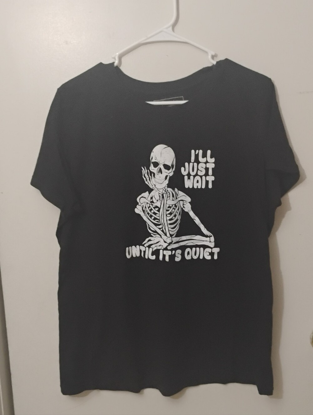 Black Graphic Short Sleeve Tee with Skeleton Print